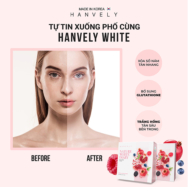 Viên uống trắng da Hanvely 20 viên dùng hiệu quả như thế nào? Dung vien uong Hanvely da sang bat tone - Viên uống trắng da Hanvely 20 viên dùng hiệu quả như thế nào?