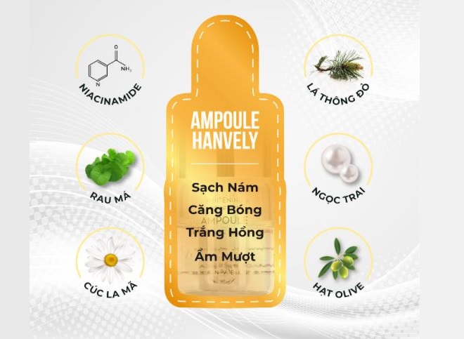 thành phần thiên nhiên của whitening perfect ampoule hanvely