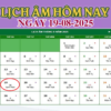 Âm Lịch Hôm Nay